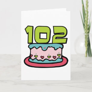102-jähriger Geburtstagskuchen Karte