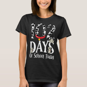 102 Schultage heute mit Niedlichem Dalmatiner Hund T-Shirt