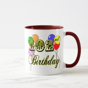 102nd Geburtstag mit Ballonen Tasse