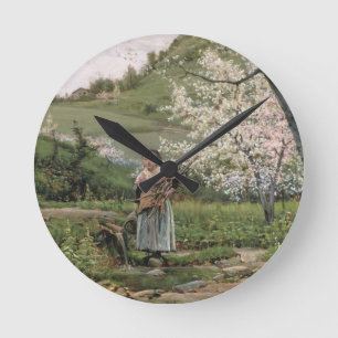 103-0066598/2 Frühling Runde Wanduhr
