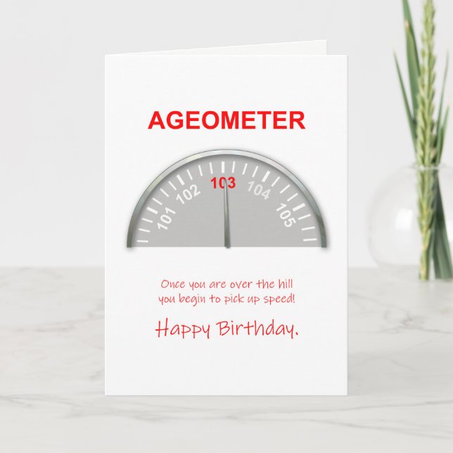 103. Geburtstag, Ageometer Reading Karte (Vorderseite)