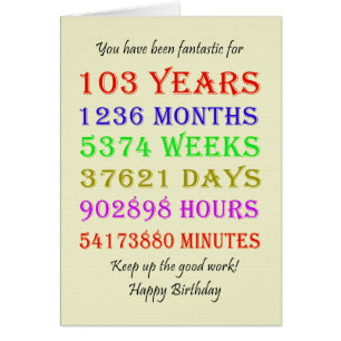 103. Geburtstag - Meilensteine