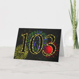 103. Geburtstagkarte mit Feuerwerk Karte