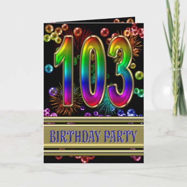103. Geburtstagsparty Einladung (Vorderseite)