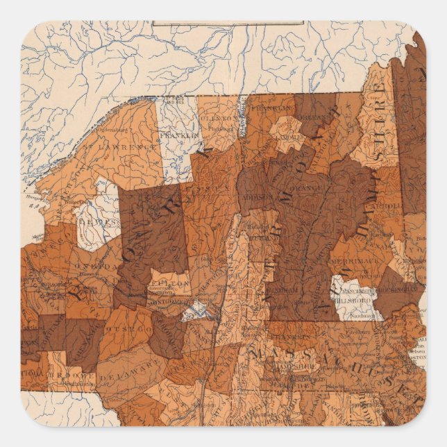 103 Krebs, Tumor NY, NJ, New England Quadratischer Aufkleber (Vorderseite)