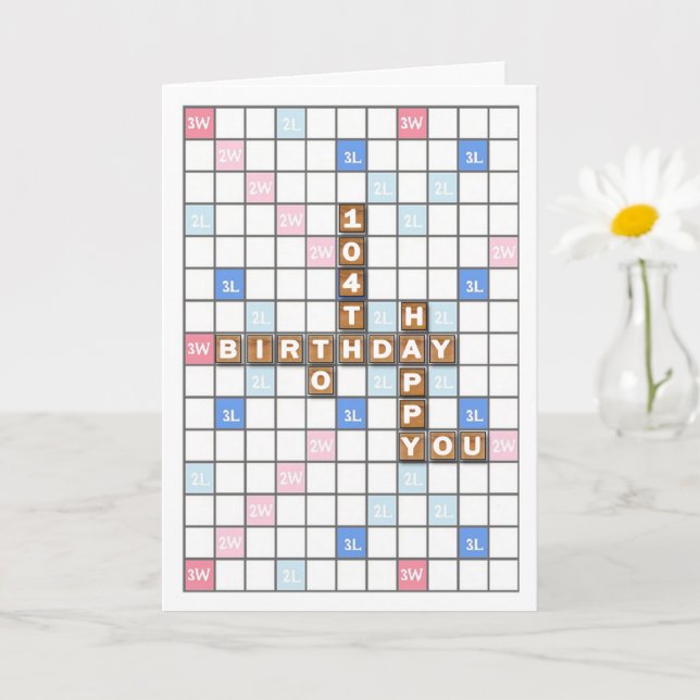 104. Geburtstag, Word Game Board Karte (Kleine Pflanze)