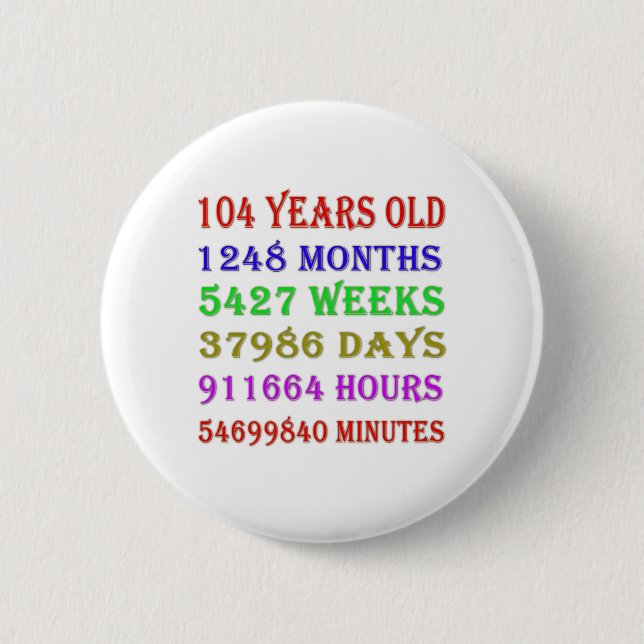 104. Geburtstagsfeiertage Button (Vorderseite)