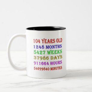 104. Geburtstagsfeiertage Zweifarbige Tasse
