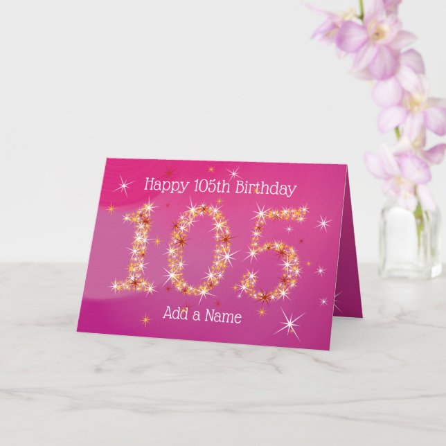 105. Geburtstag - Startnummern - Rosa - Alter 105 Karte (Orchidee)