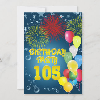105. Geburtstagsparty Einladung mit Ballons