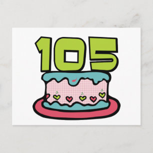 105-jähriger Geburtstagskuchen Postkarte