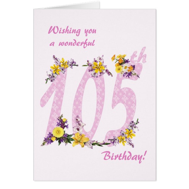 105th Birthday Flower Decorated Numbers (Vorne)