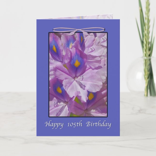 105th Geburtstag, Lavendel-Lilien Karte (Vorderseite)