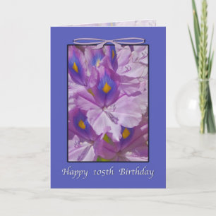 105th Geburtstag, Lavendel-Lilien Karte