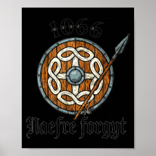 1066 Naefre Forgyt Niemals vergessen Viking Englan Poster