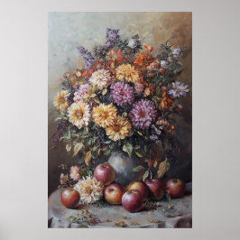 1069 Blume und Äpfel im Herbst Poster