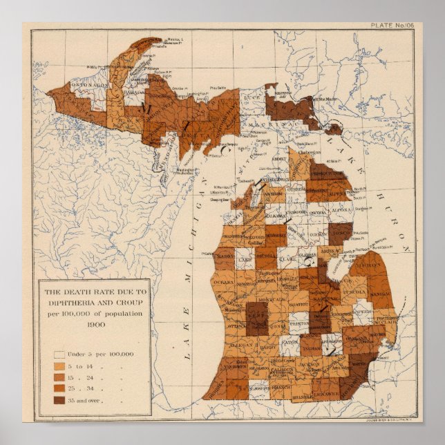 106 Diphtherie, Croup Michigan Poster (Vorne)