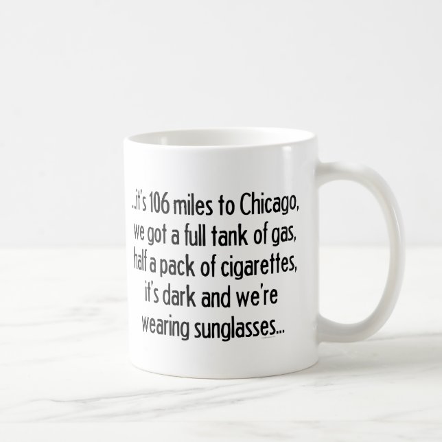 106 Meilen zu Chicago Kaffeetasse (Rechts)