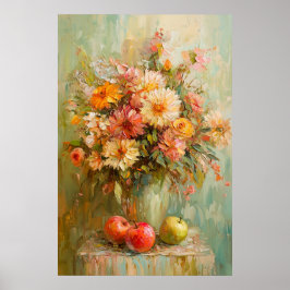 1071 Blume und Äpfel im Herbst Poster