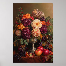 1073 Blume und Äpfel im Herbst Poster