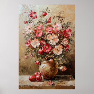 1075 Blume und Äpfel im Herbst Poster