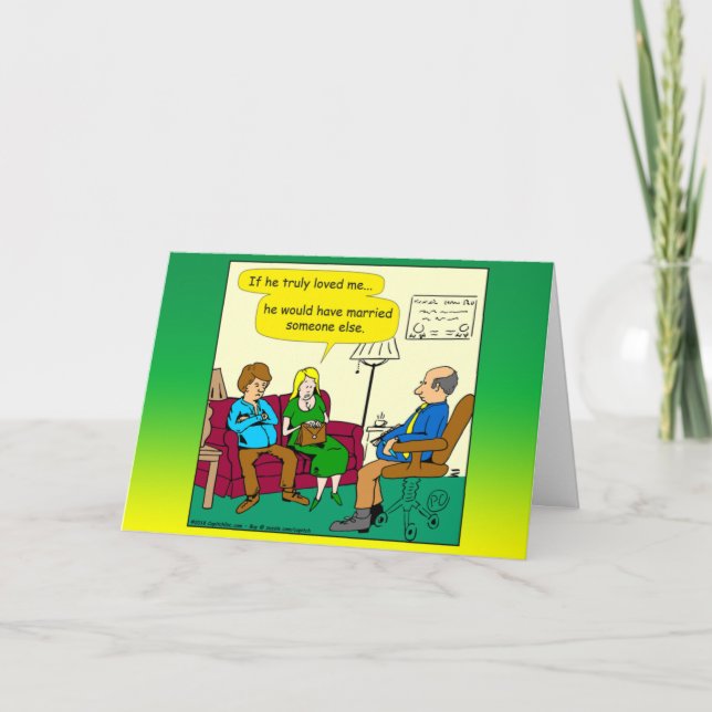 1077 Wenn er mich wirklich liebte Cartoon - Jahres Einladung (Vorderseite)