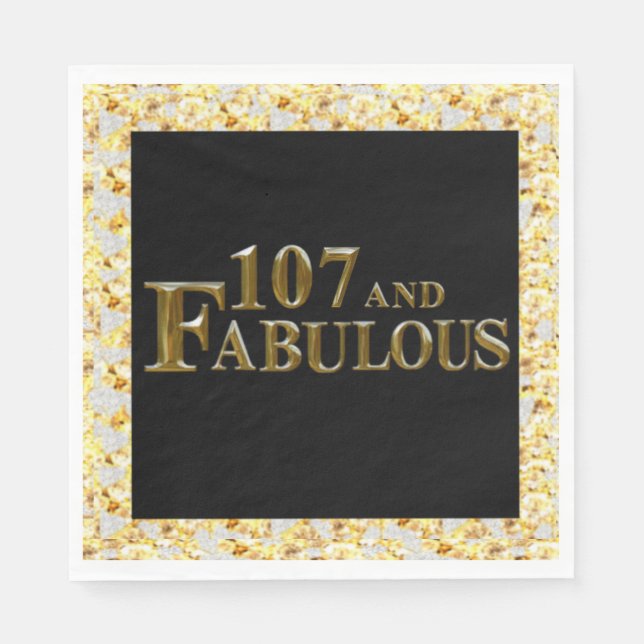 107 Geburtstag Serviette (Vorderseite)