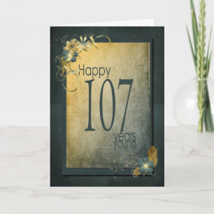 107. Geburtstag-Vintager Rahmen Karte