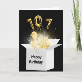 107. Geburtstagsballons in weißer Box Karte