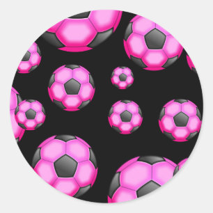 107 PINK SOCCER BALL SPORTS TEAM PATTERN WALLPAPER RUNDER AUFKLEBER