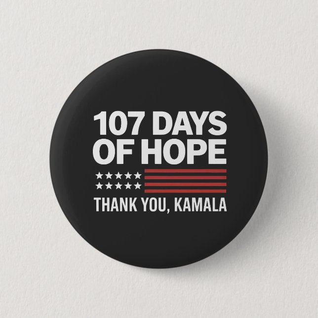 107 Tage der Hoffnung Vielen Dank Kamala Button (Vorderseite)