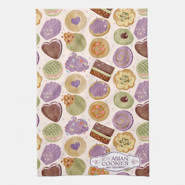 108 Asian Cookies Tea Towel Geschirrtuch (Vertikal)