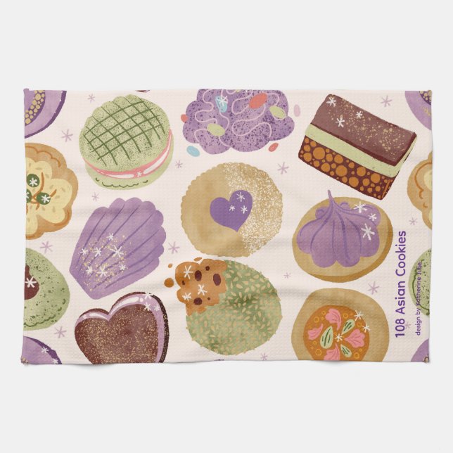 108 Asian Cookies Tea Towel  Geschirrtuch (Horizontal)