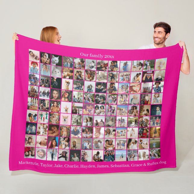 108 Foto Collage und Text Personalisiert DIY Custo Fleecedecke (Beispiel)