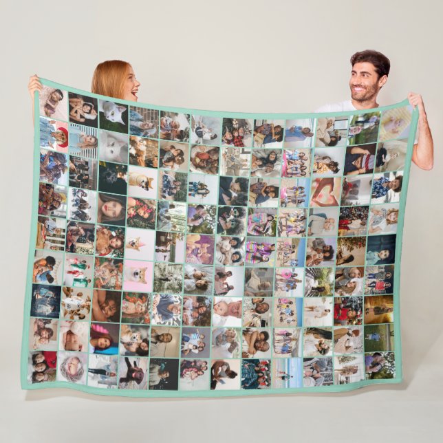 108 Fotocollage Eindeutig Personalisierte DIY-Best Fleecedecke (Beispiel)