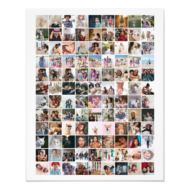 108 FotoCollage Einzigartige Personalisierte DIY-A Fotodruck (Vorne)