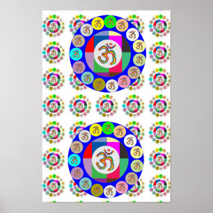 108 Gesang : OM MANTRA OmMantra-Muster Poster