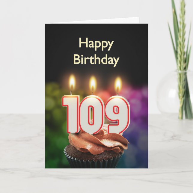 109. Geburtstagskarte mit Kerzen Karte (Vorderseite)