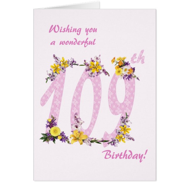 109th Birthday Flower Decorated Numbers (Vorne)