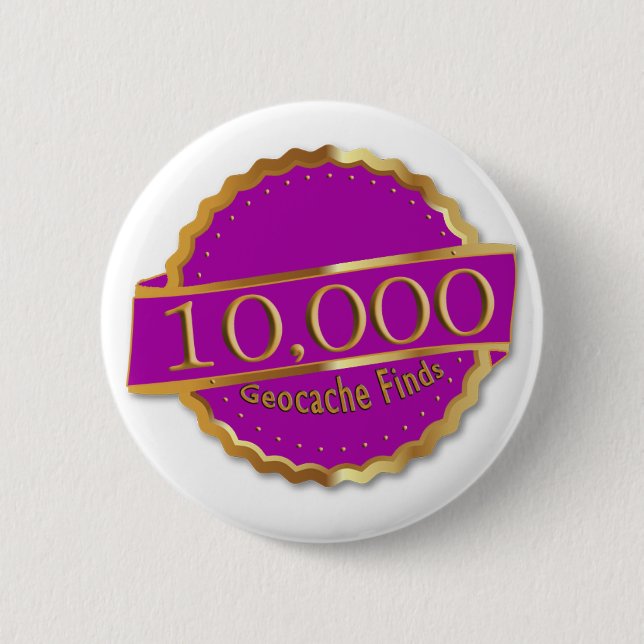 10.000 GEOCACHING FINDET 10 KM ERREICHUNGSPREIS BUTTON (Vorderseite)