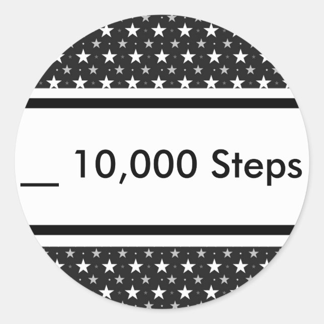 10.000 Steps-Sticker Runder Aufkleber (Vorderseite)
