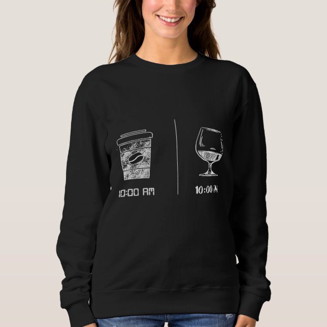 10.00 Uhr Sonniger Kaffee VS Wein Bier Drinks sage Sweatshirt (Vorderseite)