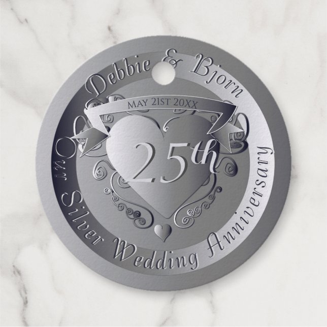 10.20.25.70. Hochzeitliches Jubiläum Geschenkanhänger (Rückseite)