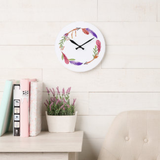 10,75" Boho gemusterte runde Acryl-Wanduhr Große Wanduhr