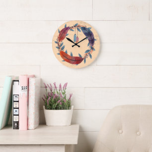 10,75" Boho gemusterte runde Acryl-Wanduhr Große Wanduhr