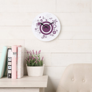 10,75" Uhr für Abstrakte, runder Acrylglas-Florale