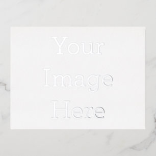 10,8x14,2cm Einladung Silberfolie selbst gestalten