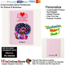 10 African American Girl Writing Supplies Students Notizbuch
