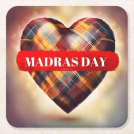 10. Ausgabe des Madras Day Rechteckiger Pappuntersetzer