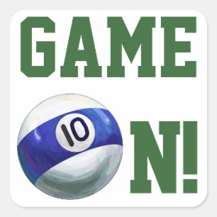 10 Ball Quadratischer Aufkleber